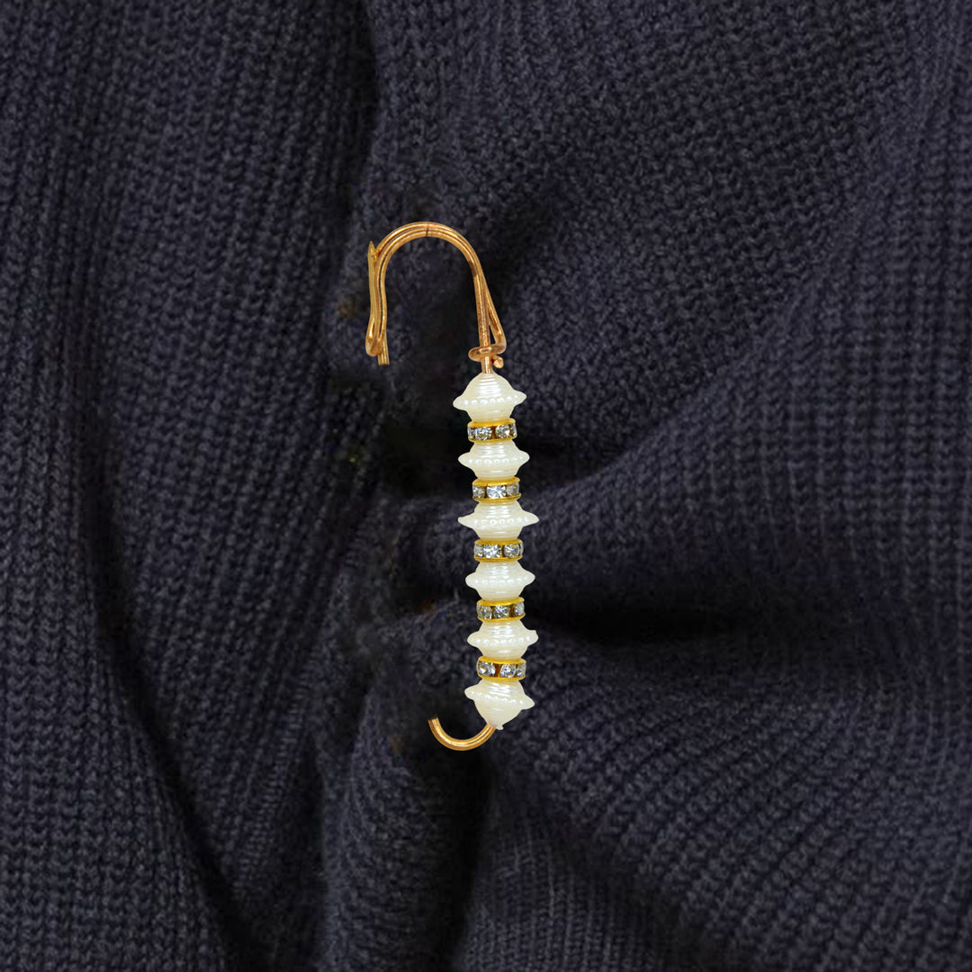 Gold Safety Brooch Pins with Pearls