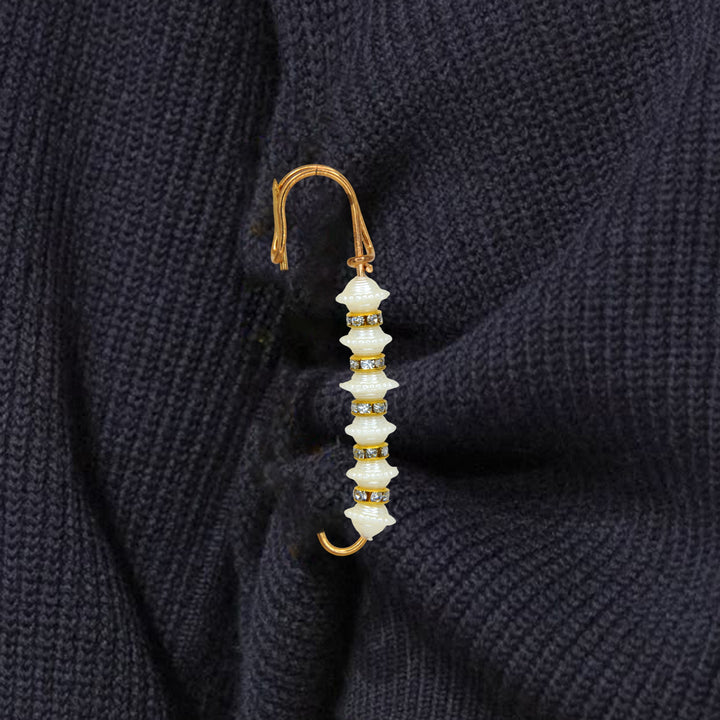 Gold Safety Brooch Pins with Pearls