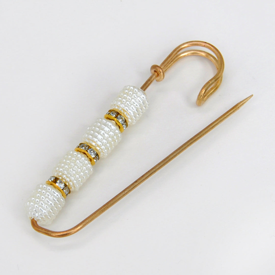 Pearl Rhinestone Safety Pins