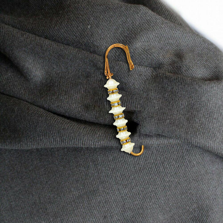 Gold Safety Brooch Pins with Pearls
