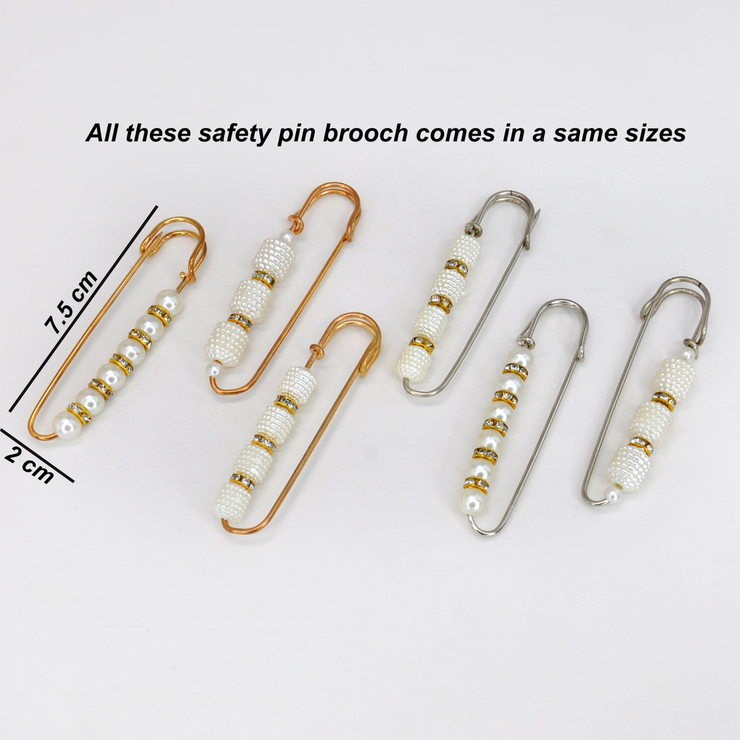 Pearl Rhinestone Safety Pins