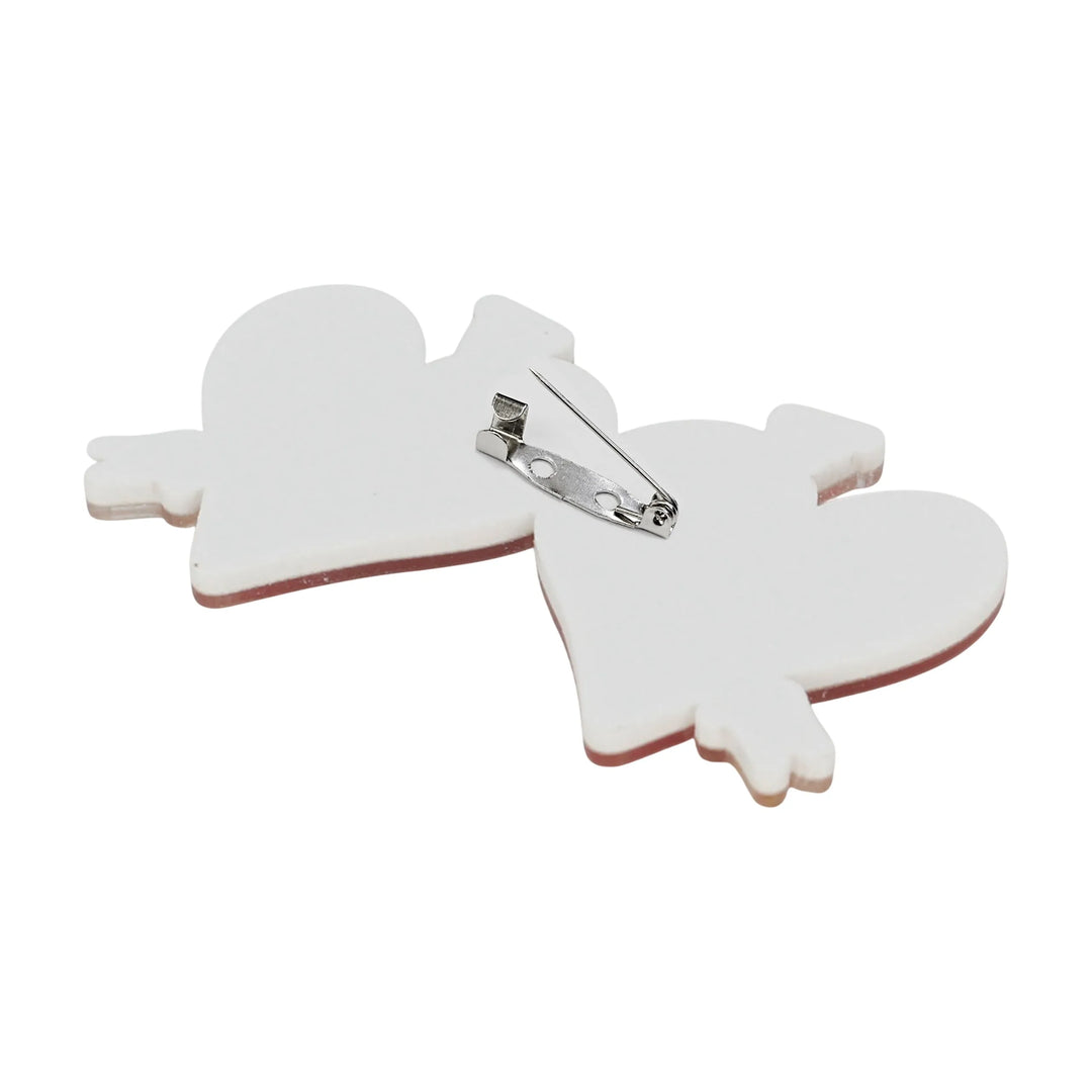 Double Heart Brooch