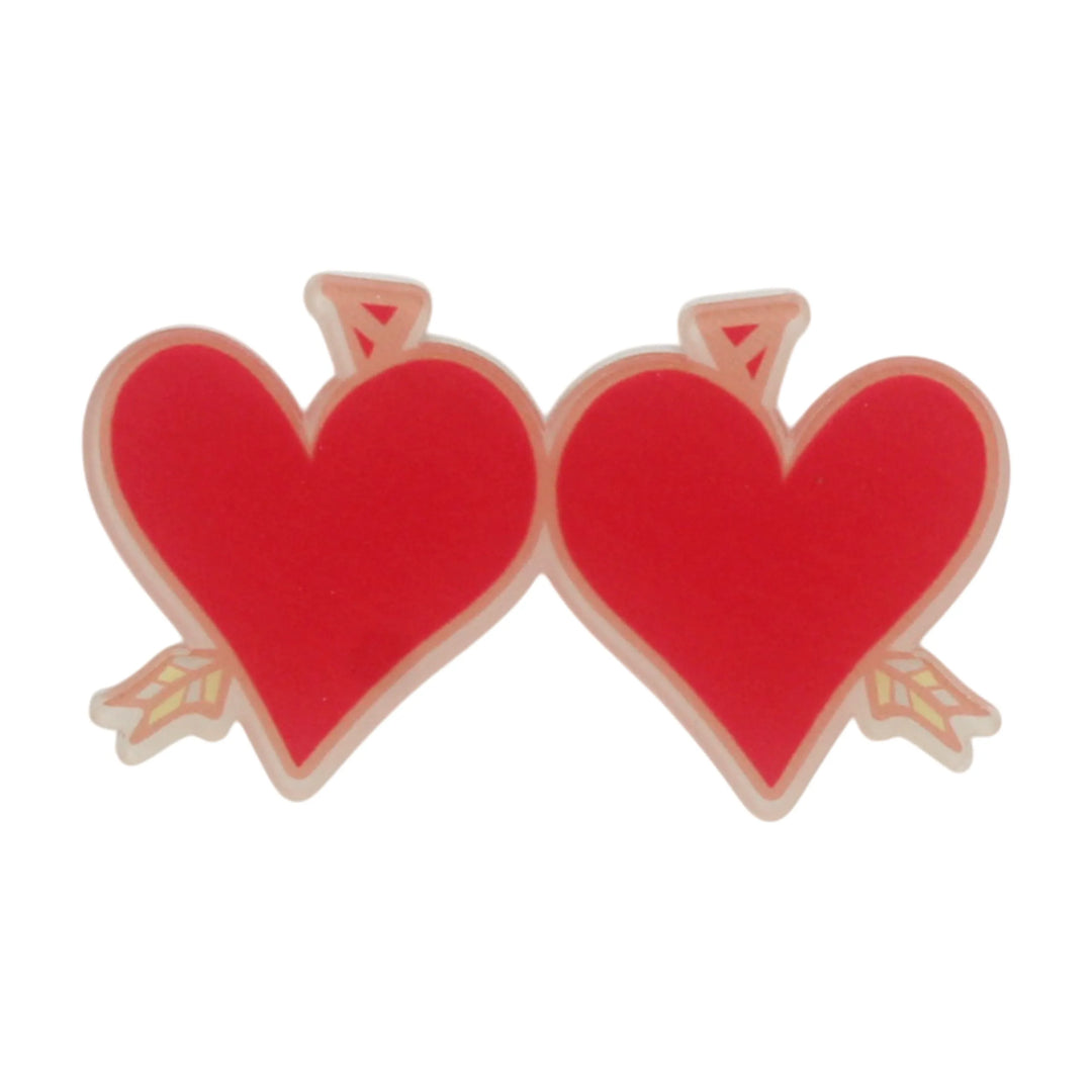 Double Heart Brooch