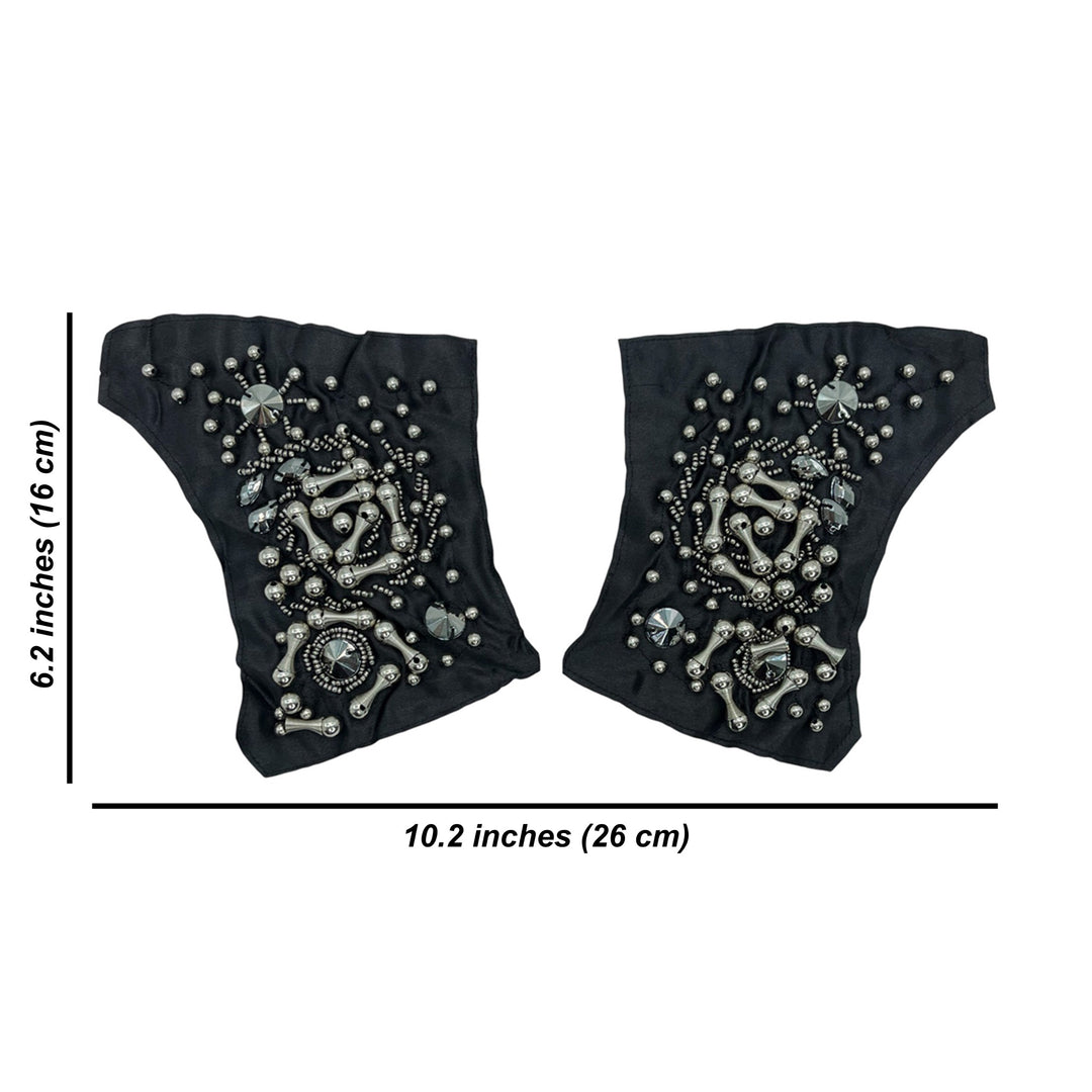 Beads Black Patch 1 Pair