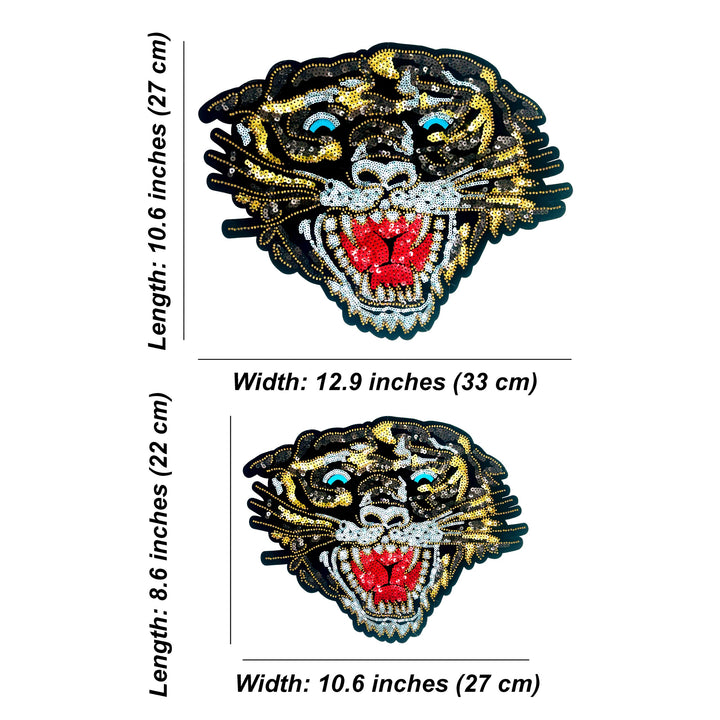 Golden Tiger Sequins Patch