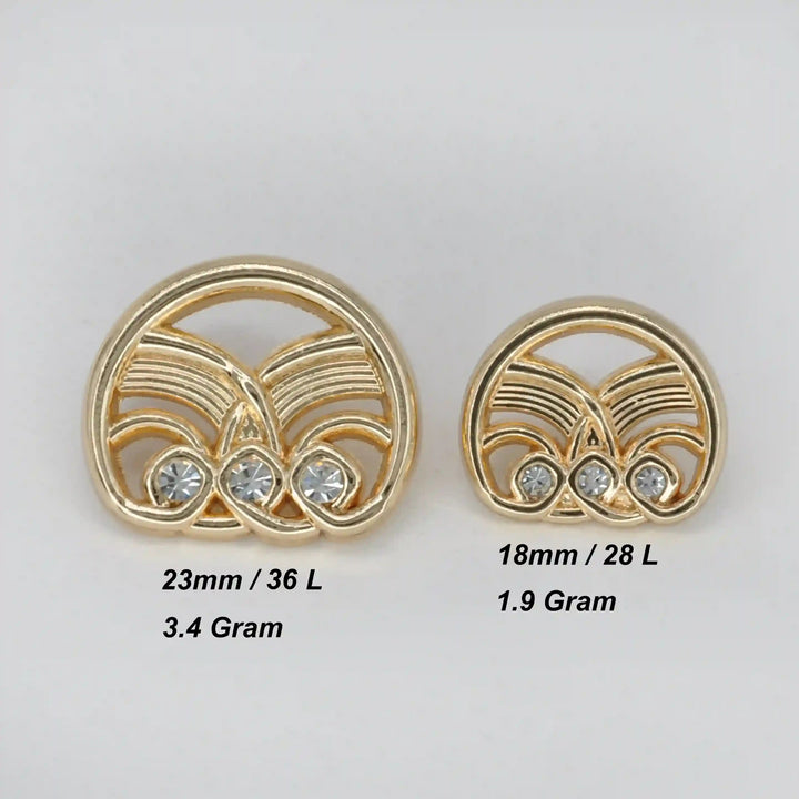 Molten Rhinestone Button | 23mm & 18mm