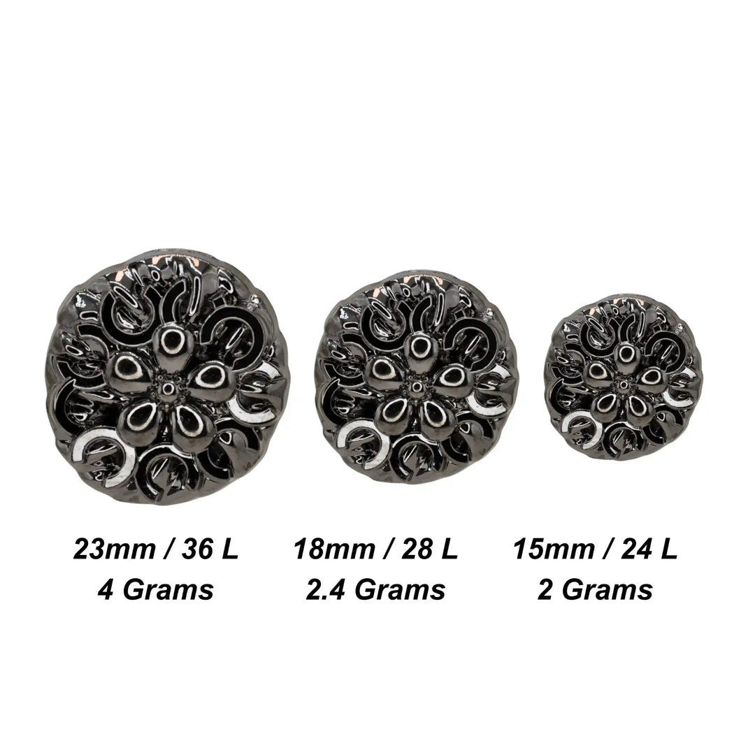 Victorian Scrollwork Button | 15mm(24L), 18mm(28L) & 23mm(36L)