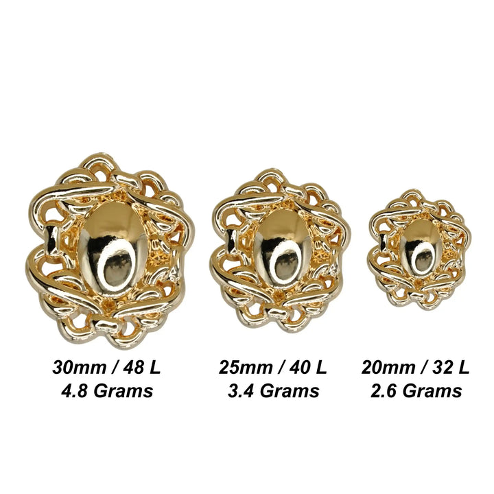 Baroque Scrollwork Button | 20mm(32L),25mm(40L) & 30mm(48L)