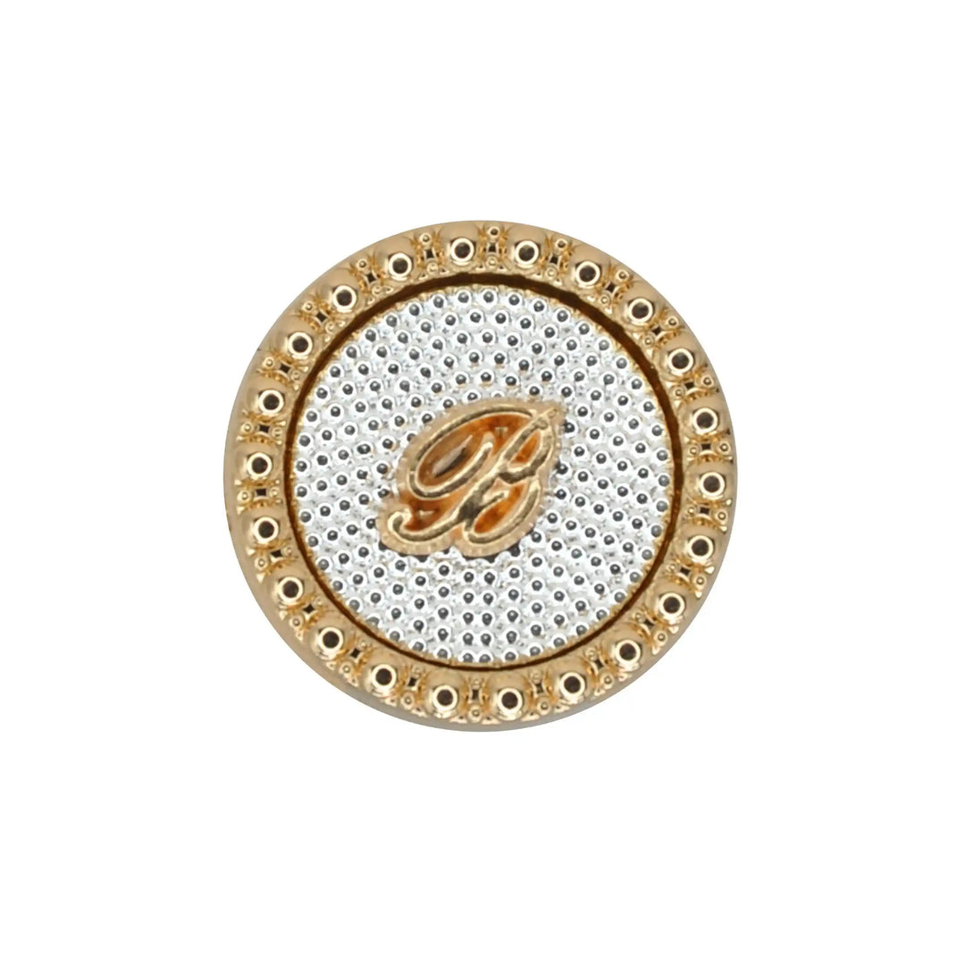 Letter B Designer with Textured Enamel Center Buttons | 18mm(28L), 20mm(32L) & 23mm(36L)