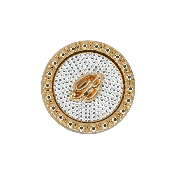Letter B Designer with Textured Enamel Center Buttons | 18mm(28L), 20mm(32L) & 23mm(36L)