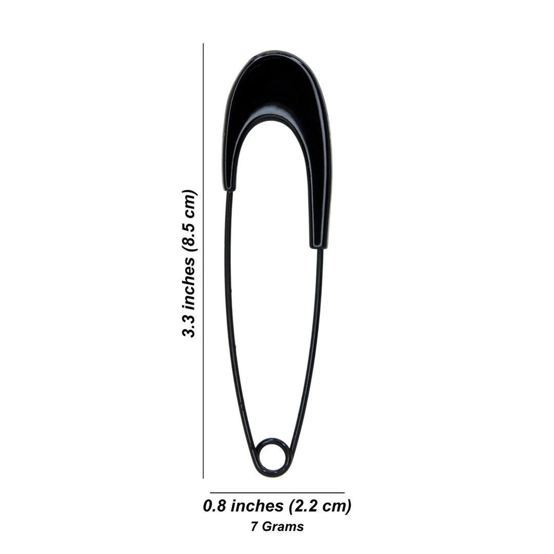 Black Decorative Safety Pin | 3.3 inches(8.5cm)