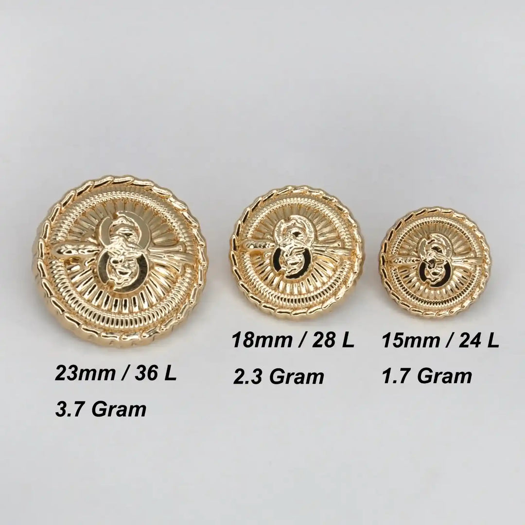 Fleur-de-Lis Medallion Button | 15mm(24L), 18mm(28L) & 23mm(36L)