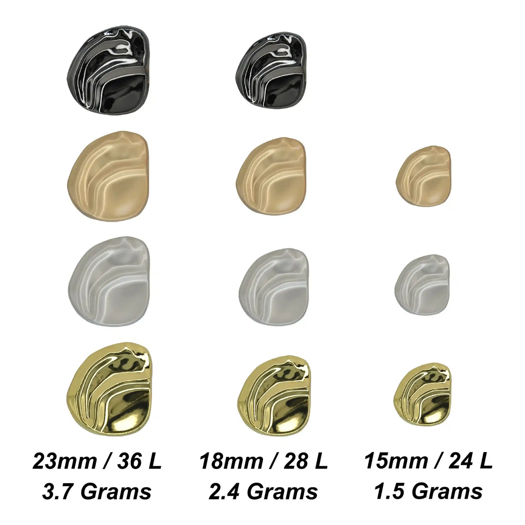 Organic Shape Hammered Button | 15mm(24L), 18mm(28L) & 23mm(36L)