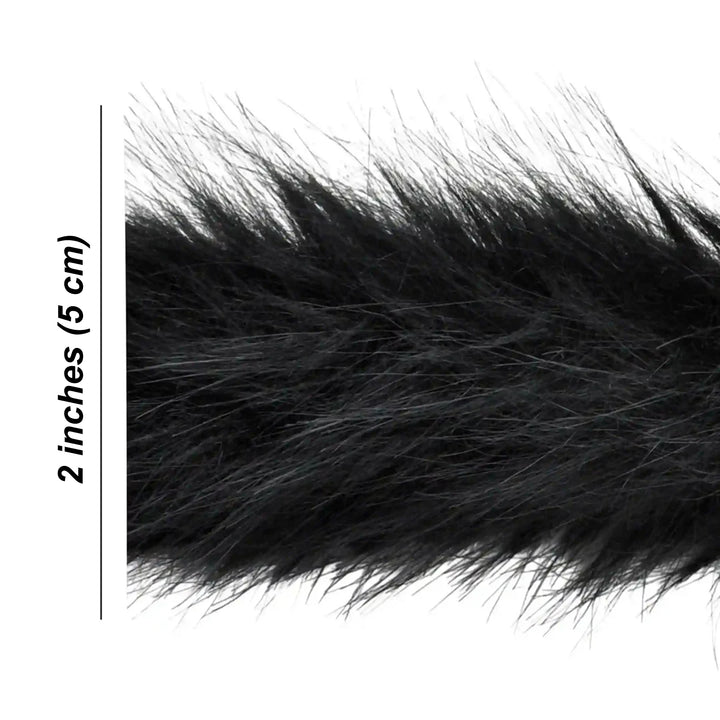 Black Gray Fur Lace | 2 Meters