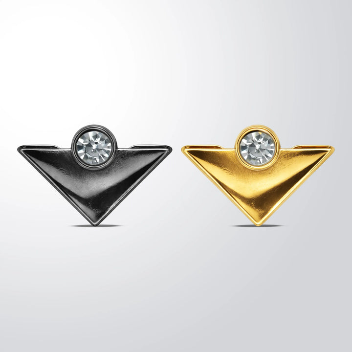 Gold Triangular Collar Tips with Crystals