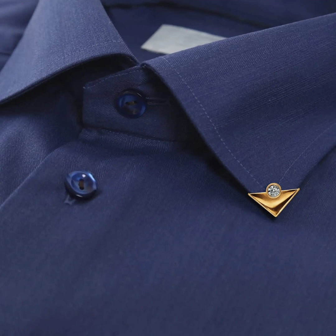 Gold Triangular Collar Tips with Crystals