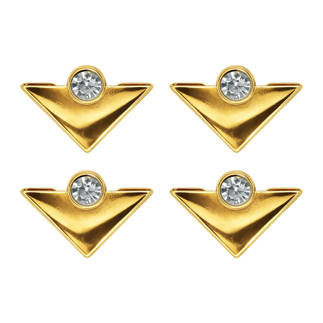 Gold Triangular Collar Tips with Crystals