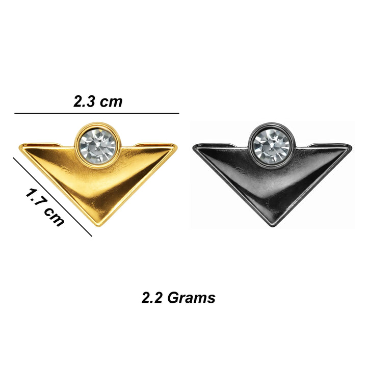 Gold Triangular Collar Tips with Crystals