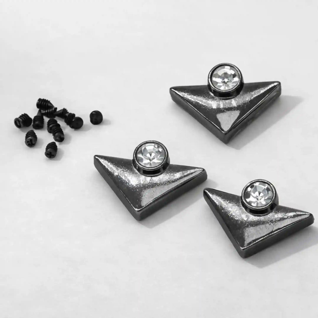 Gold Triangular Collar Tips with Crystals