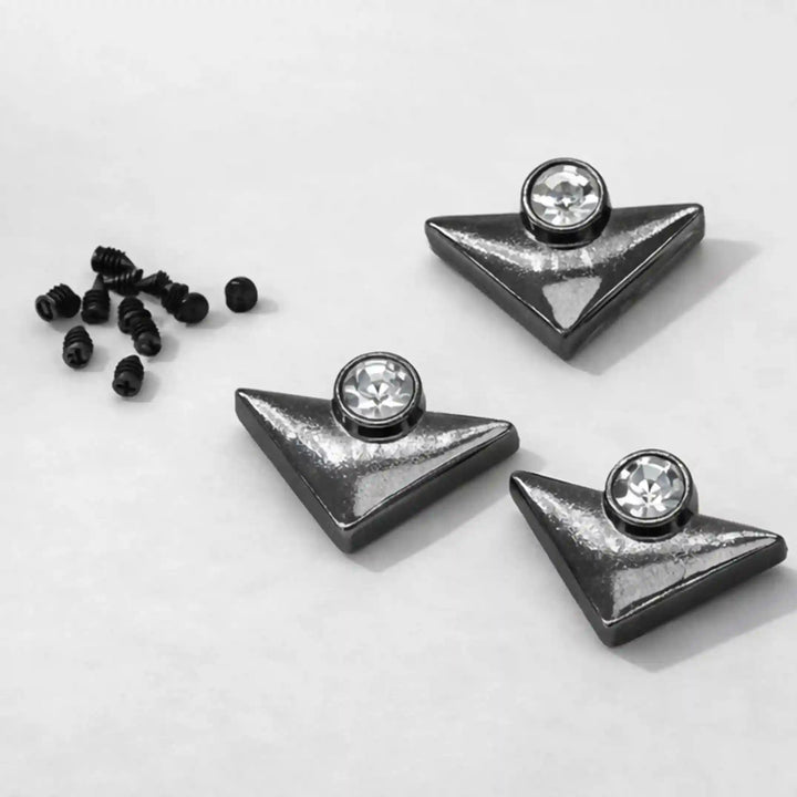 Gold Triangular Collar Tips with Crystals