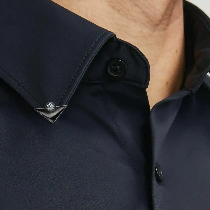 Gold Triangular Collar Tips with Crystals