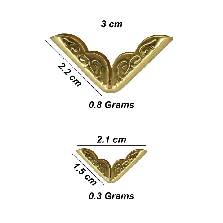 Set of 4 Vintage  Gold Collar Tips