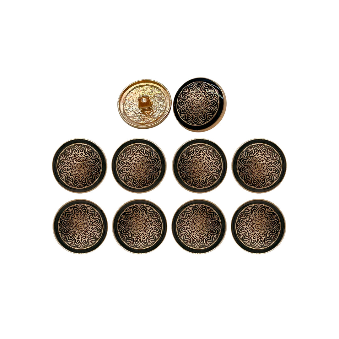 Mandala Shank Metal Button | 18mm(28L) & 21mm(34L)