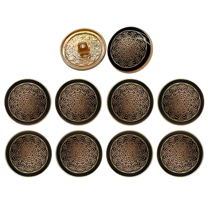 Mandala Shank Metal Button | 18mm(28L) & 21mm(34L)