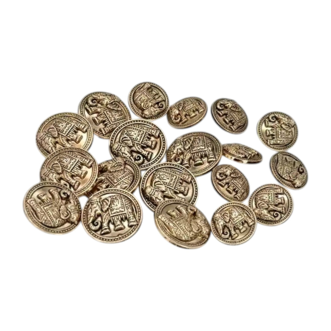 Royal Elephant Metal Buttons | 23mm(36L) & 18mm(28L)