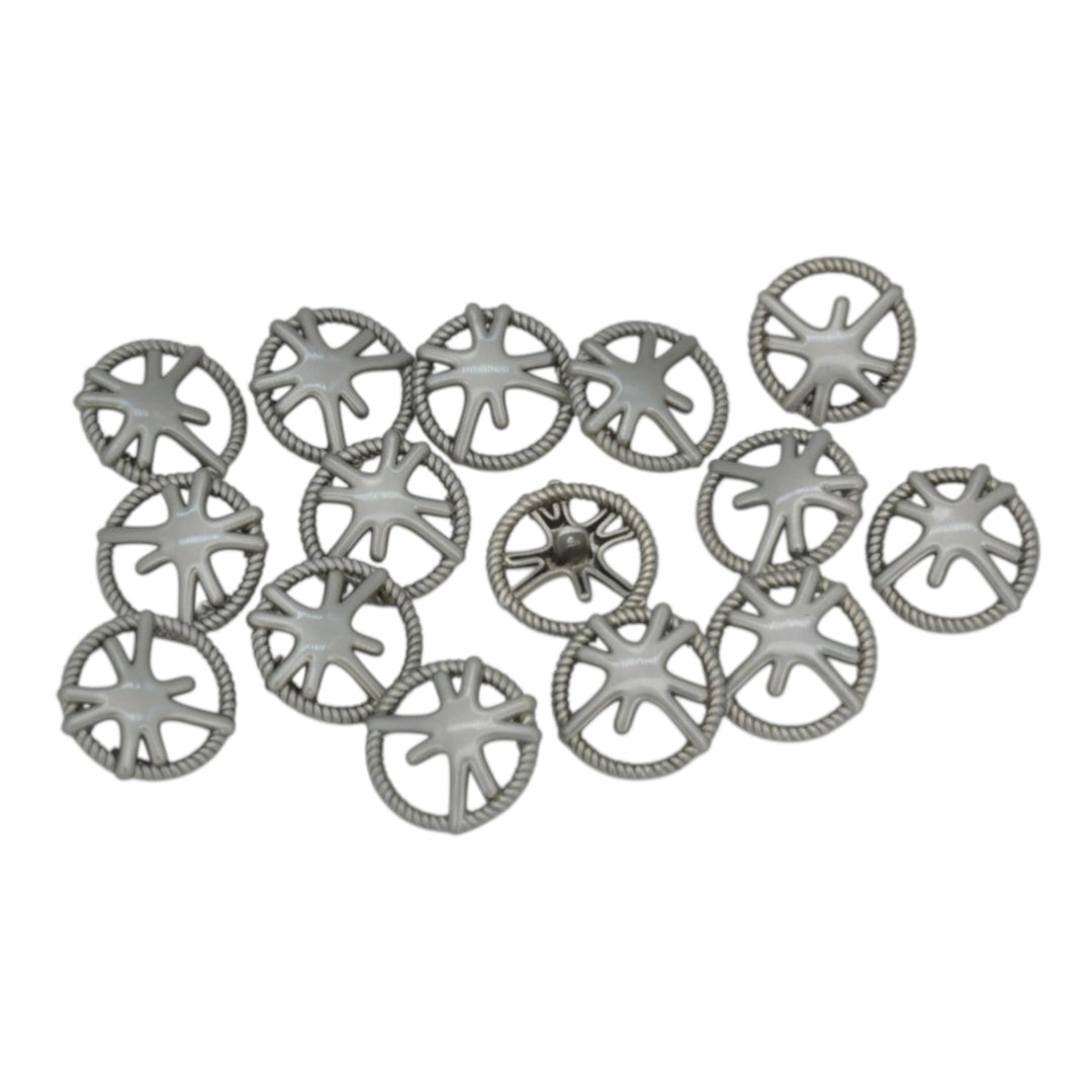 Shining Star Design Rope Edge Shank Metal Button | 18mm (28L) & 23mm (36L)