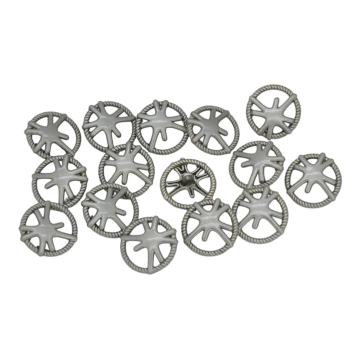 Shining Star Design Rope Edge Shank Metal Button | 18mm (28L) & 23mm (36L)