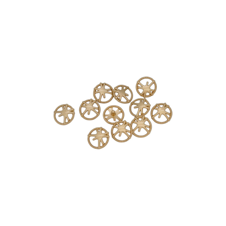 Shining Star Design Rope Edge Shank Metal Button | 18mm (28L) & 23mm (36L)