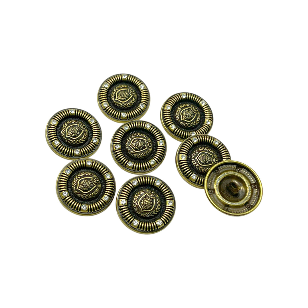 Heraldic Lion Crest Rhinestones Buttons | 15mm, 18mm & 23mm