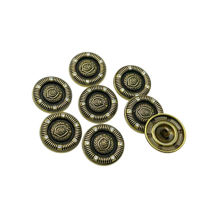 Heraldic Lion Crest Rhinestones Buttons | 15mm, 18mm & 23mm