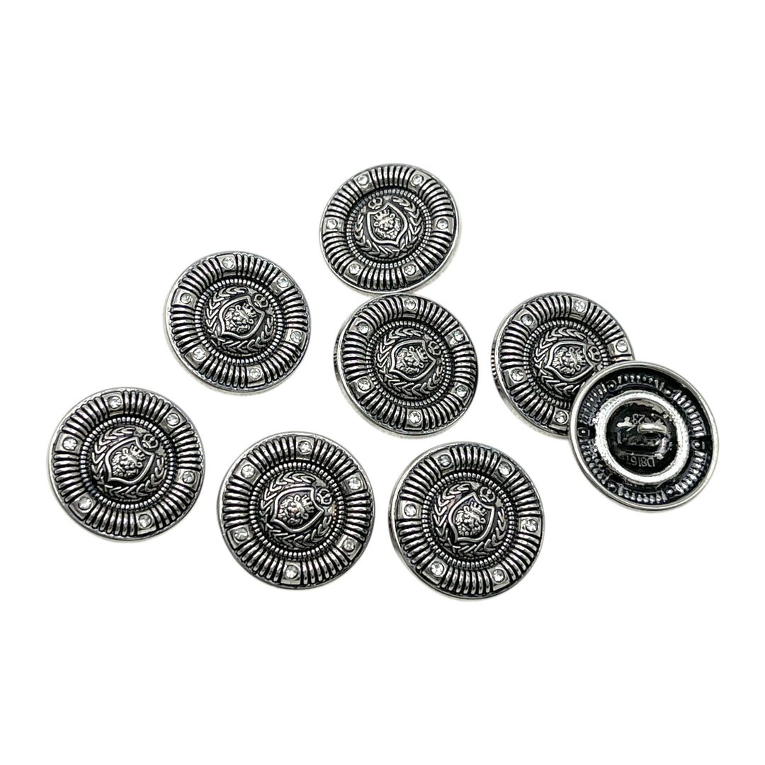 Heraldic Lion Crest Rhinestones Buttons | 15mm, 18mm & 23mm