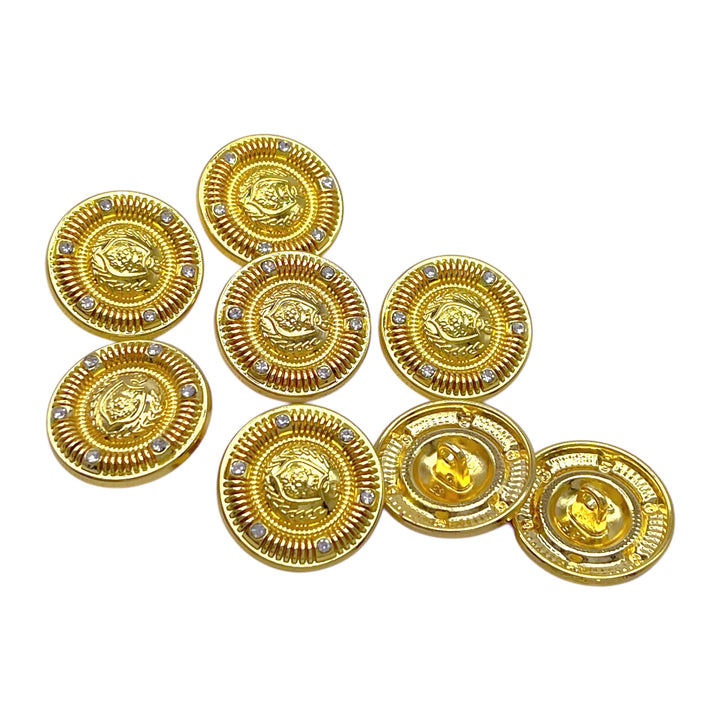 Heraldic Lion Crest Rhinestones Buttons | 15mm, 18mm & 23mm
