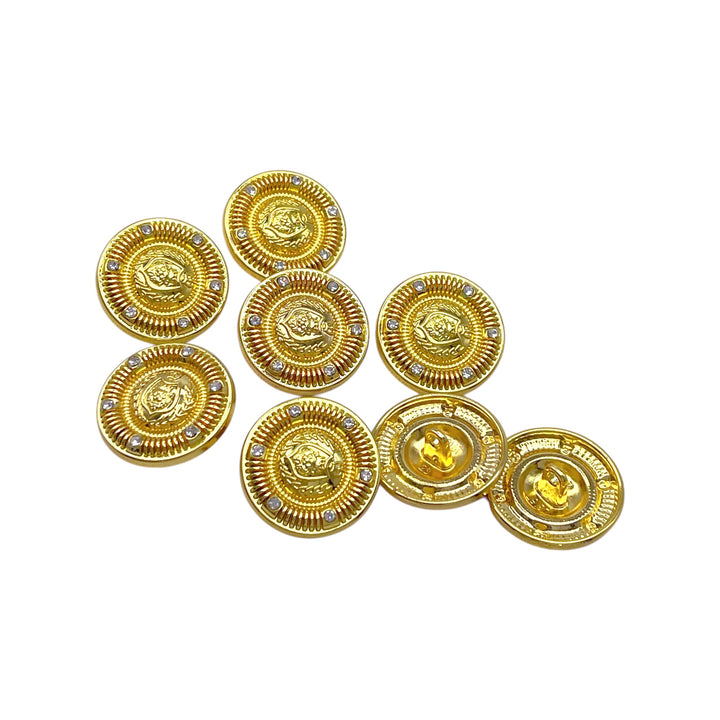 Heraldic Lion Crest Rhinestones Buttons | 15mm, 18mm & 23mm