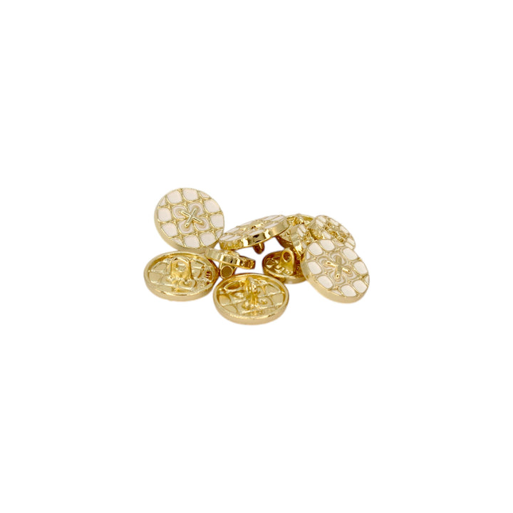 Monochrome Cross Design Metal Buttons | 12mm(20L) & 18mm(28L)