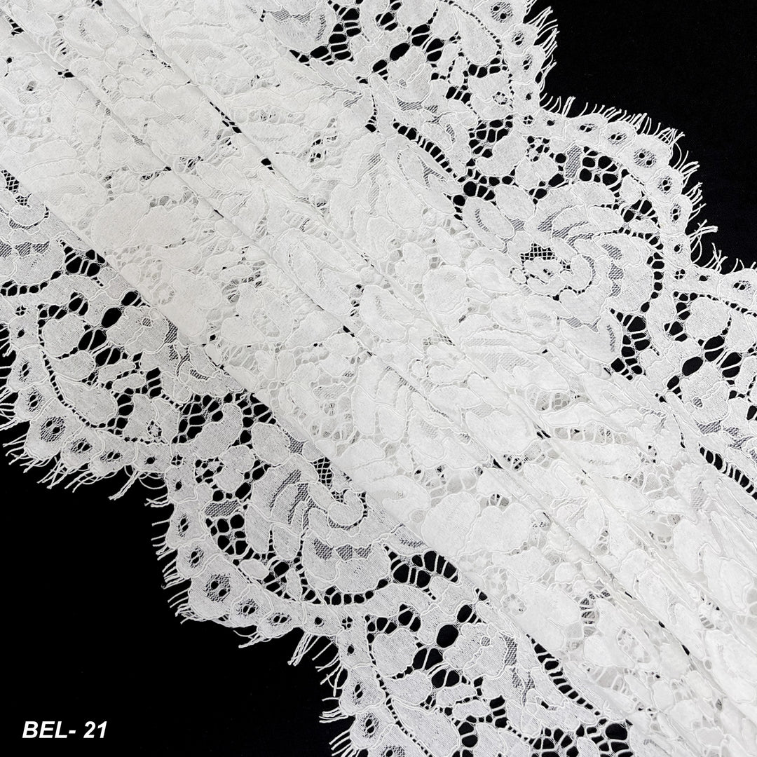 Classic Floral French Chantilly Lace Dyeable Fabric | 22 Inches