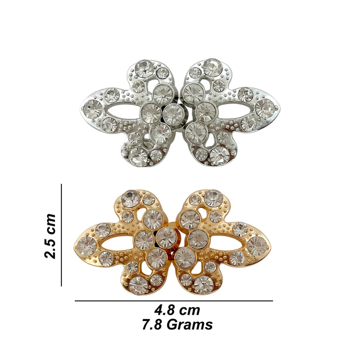 Radiant Crystal Butterfly Metal Frog CLosure Buttons