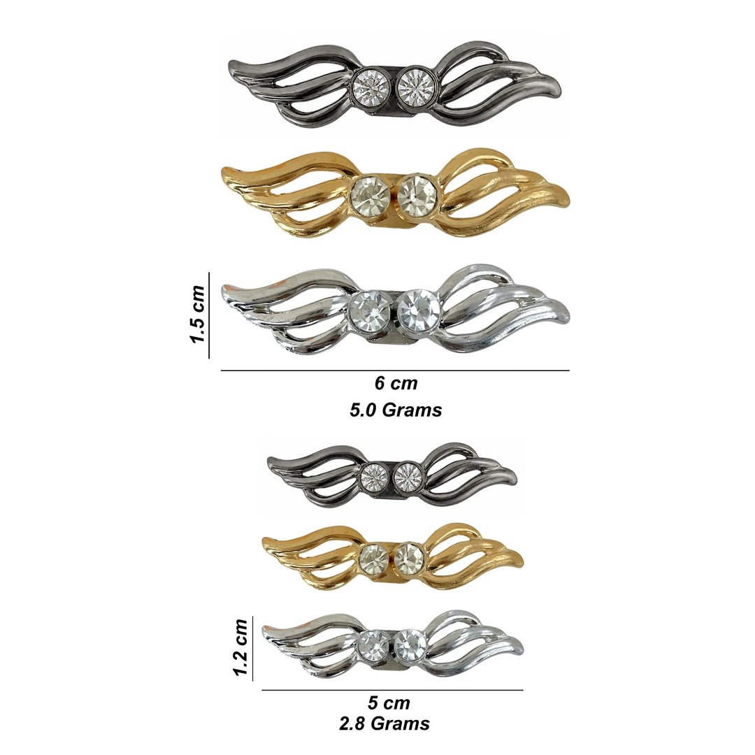 2 Pair | Wing Shape Rhinestone Frog Buttons