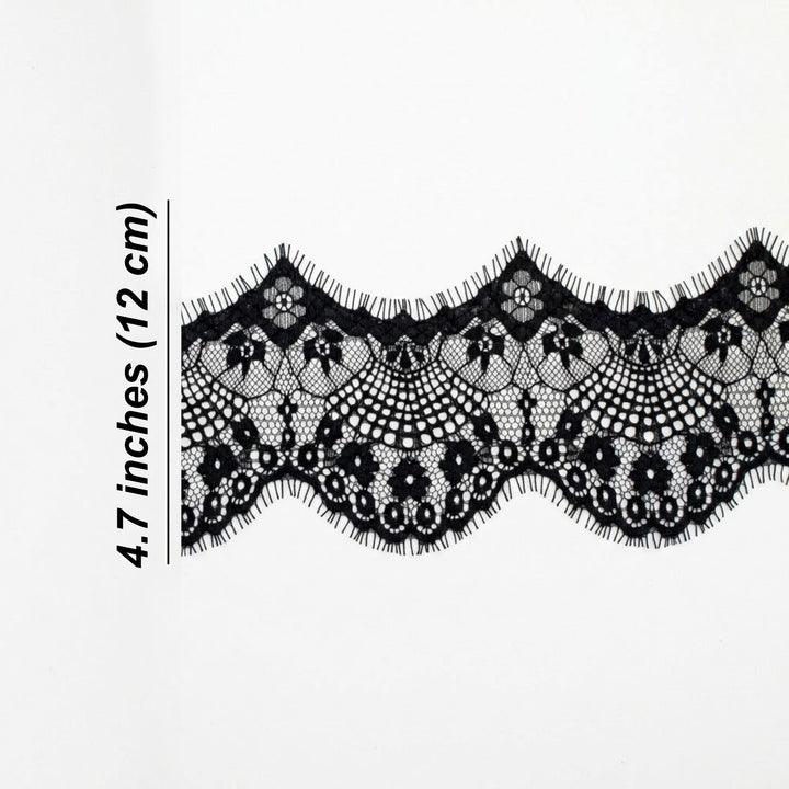 Chantilly Lace -  Eyelash Floral Scalloped Edge Trim
