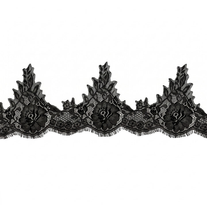 Floral Chantilly Lace Trim with Eyelash Edge | 3 Meters | FEL-5N