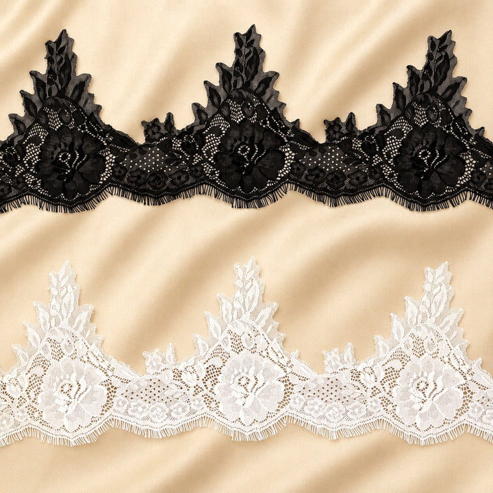 Floral Chantilly Lace Trim with Eyelash Edge | 3 Meters | FEL-5N