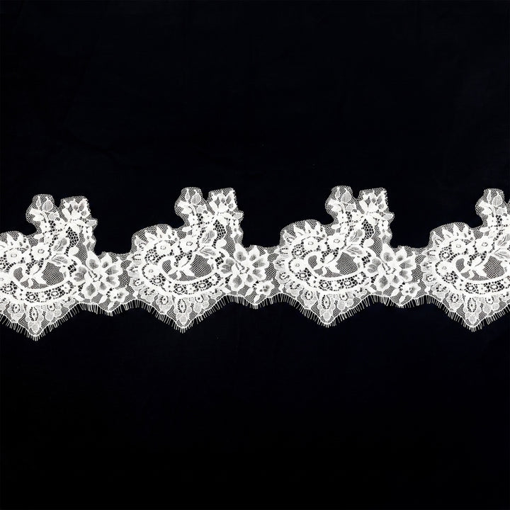Floral Chantilly Lace Trim with Eyelash Edge | 3 Meters | FEL-5N