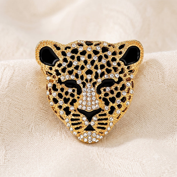 Combo Pack Luxury Leopard Brooch with Black Floral Buttons