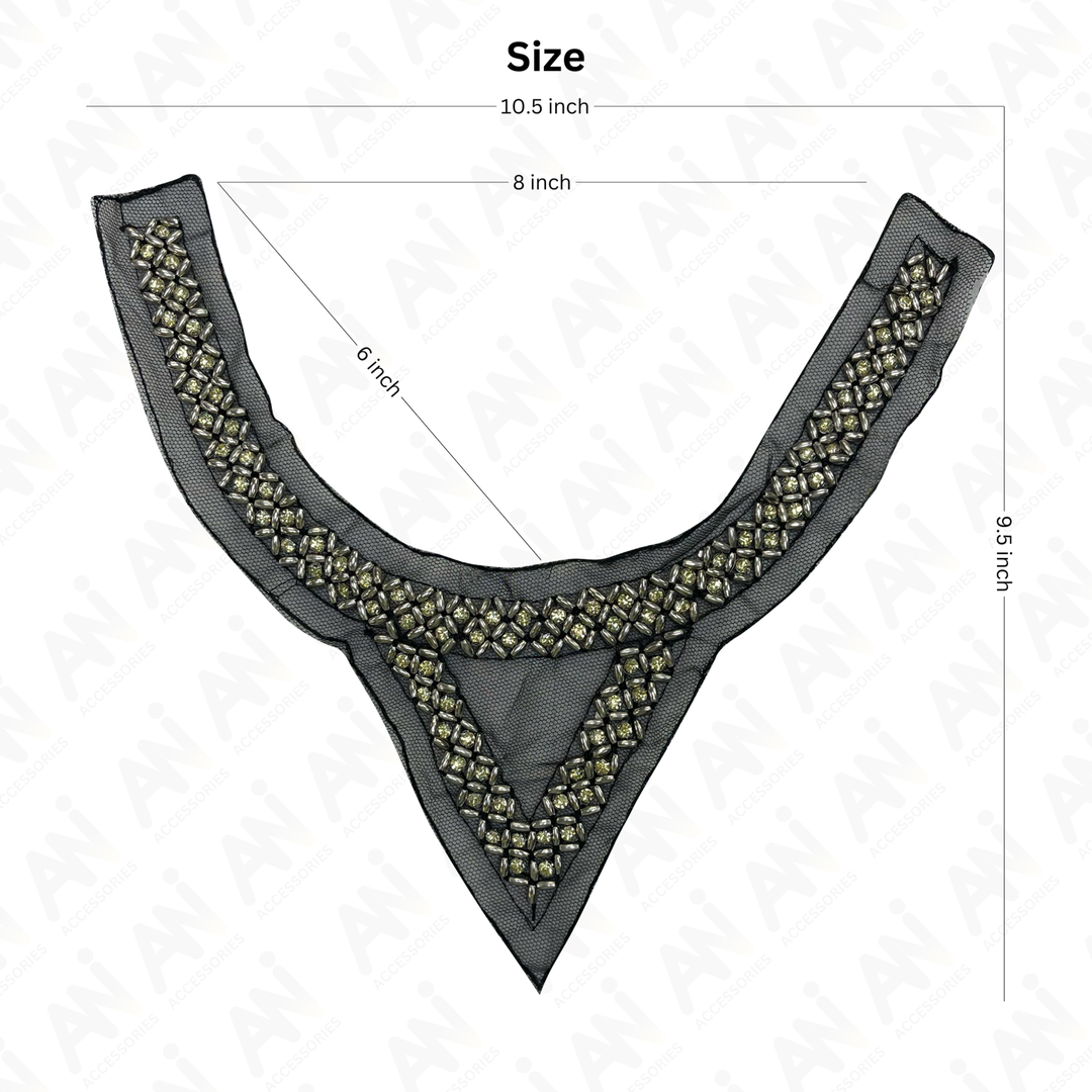 Beads Rhinestone Style Neckline