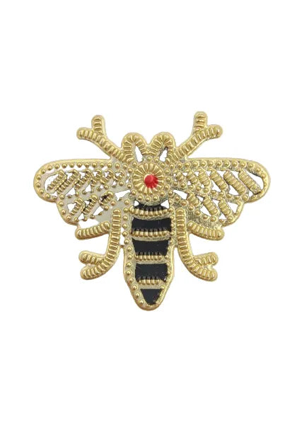 Zardosi inspired bee iron on patch by Ani Accessories for shirts, T-shirts, denim jackets & more