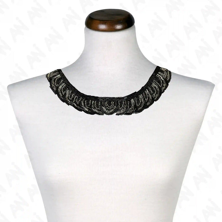 Embellished Beaded Boat Neckline
