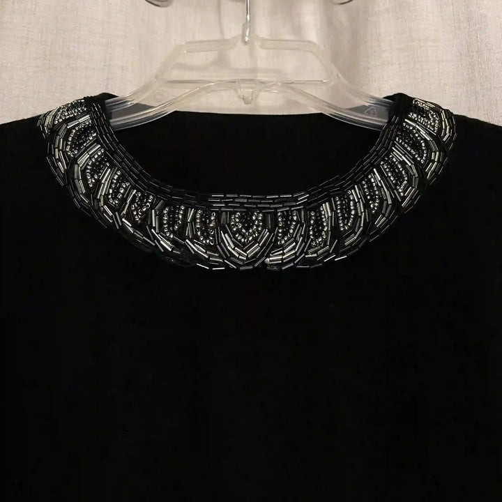 Embellished Beaded Boat Neckline
